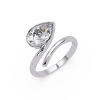 Pear Cut Bezel Solitaire Open Wrap Ring