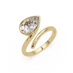 Pear Cut Bezel Solitaire Open Wrap Ring