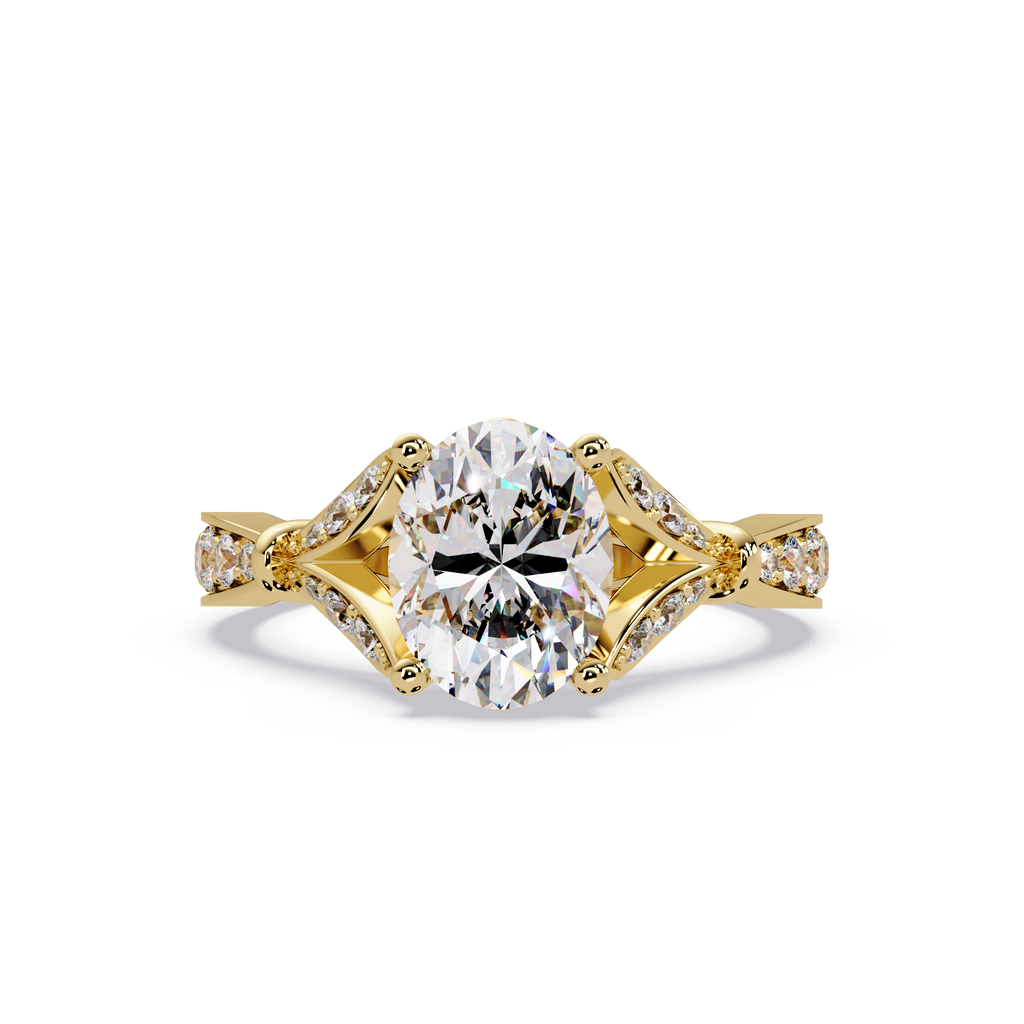 Oval & Round Cut Diamond Engagement Ring