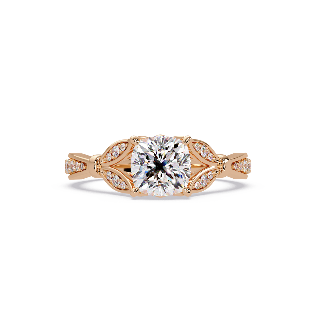 Vintage Cushion Cut Diamond Engagement Ring