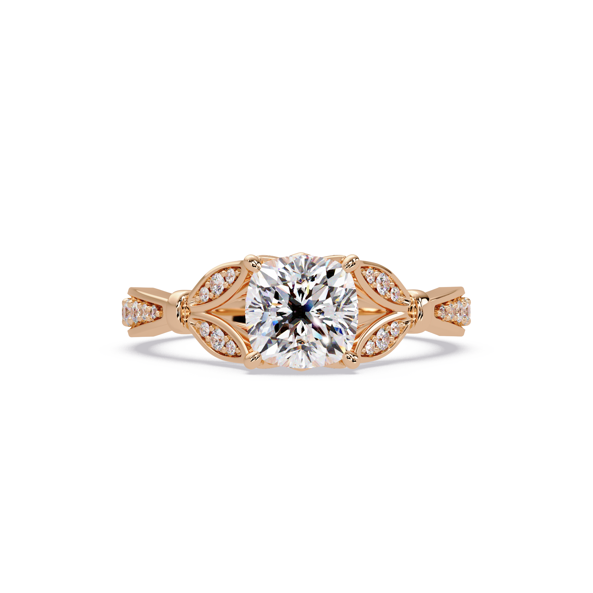 Vintage Cushion Cut Diamond Engagement Ring