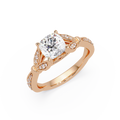 Cushion Cut & Round Diamond Engagement Ring