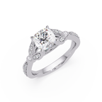 Vintage Cushion Cut Diamond Engagement Ring