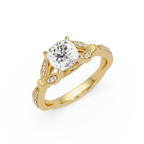 Vintage Cushion Cut Diamond Engagement Ring