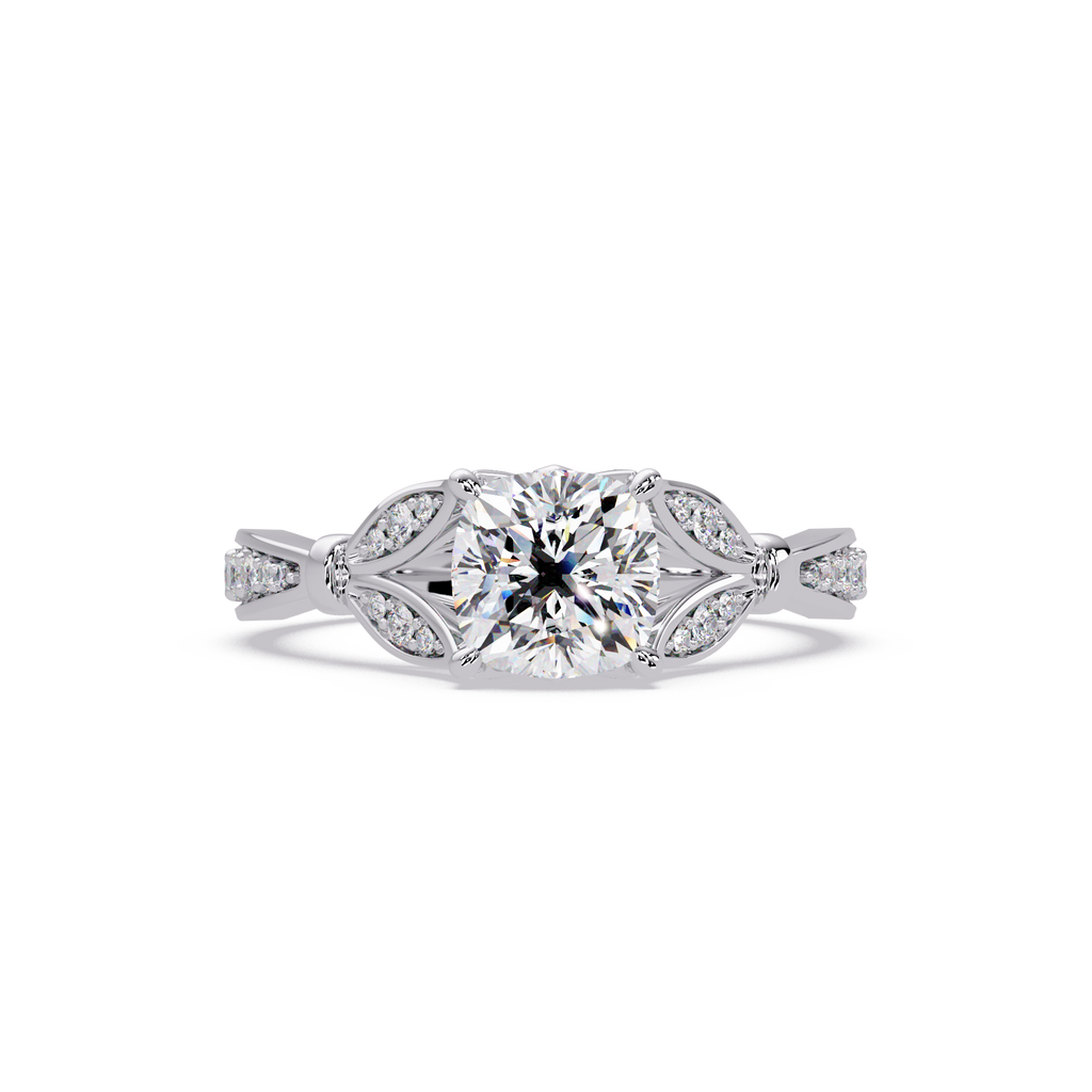 Vintage Cushion Cut Diamond Engagement Ring