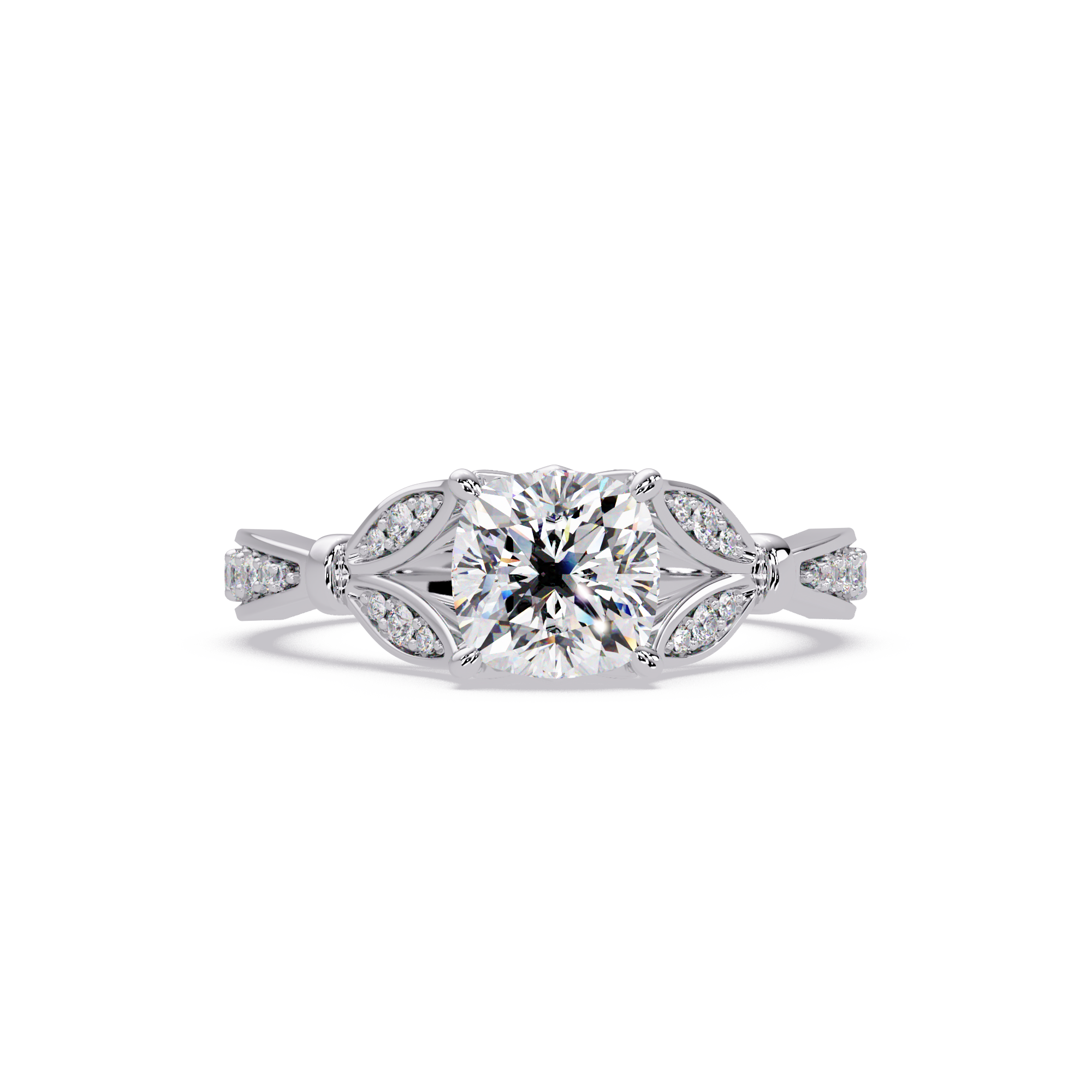 Vintage Cushion Cut Diamond Engagement Ring
