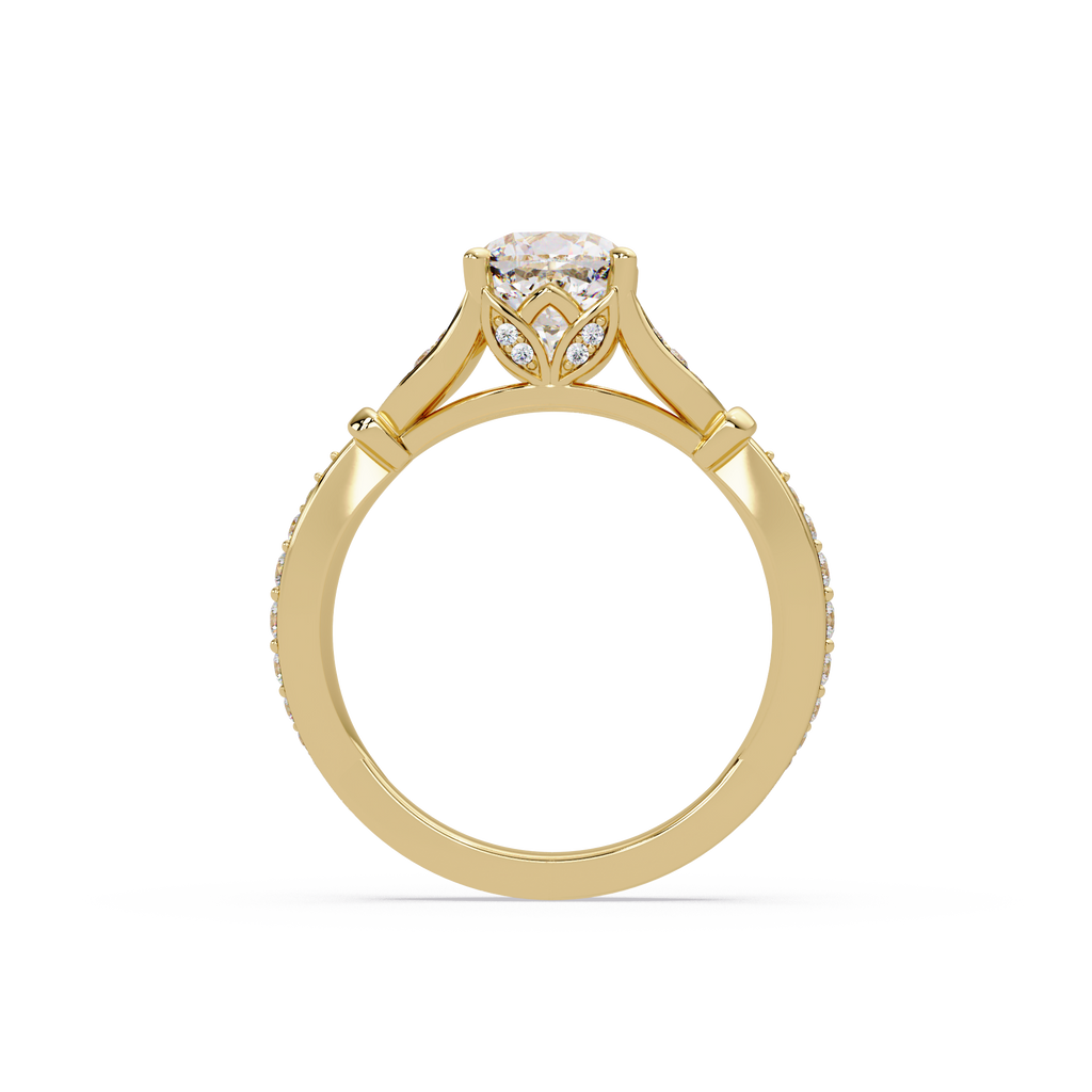 Vintage Cushion Cut Diamond Engagement Ring