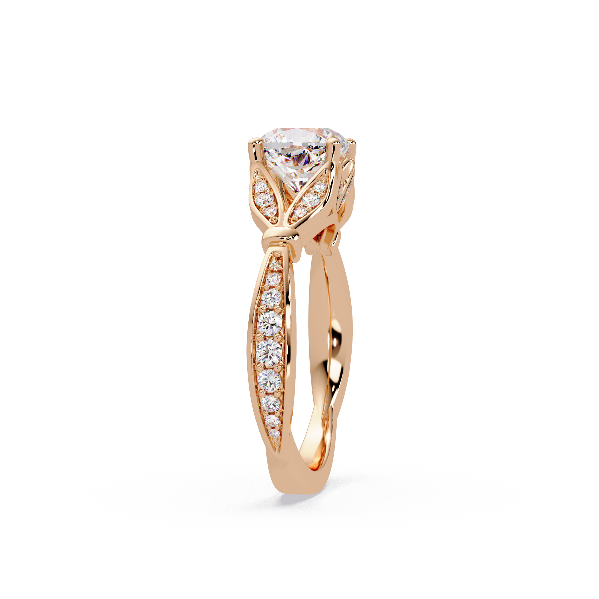 Vintage Cushion Cut Diamond Engagement Ring