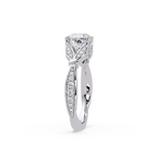 Cushion Cut & Round Diamond Engagement Ring