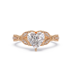 Nature Inspired Heart Diamond Engagement Ring