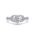 Nature Inspired Heart Diamond Engagement Ring