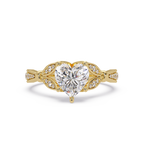 Nature Inspired Heart Diamond Engagement Ring