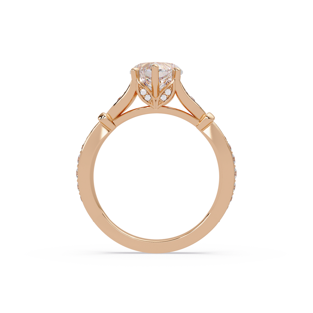 Nature Inspired Heart Diamond Engagement Ring