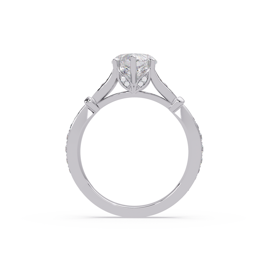 Nature Inspired Heart Diamond Engagement Ring