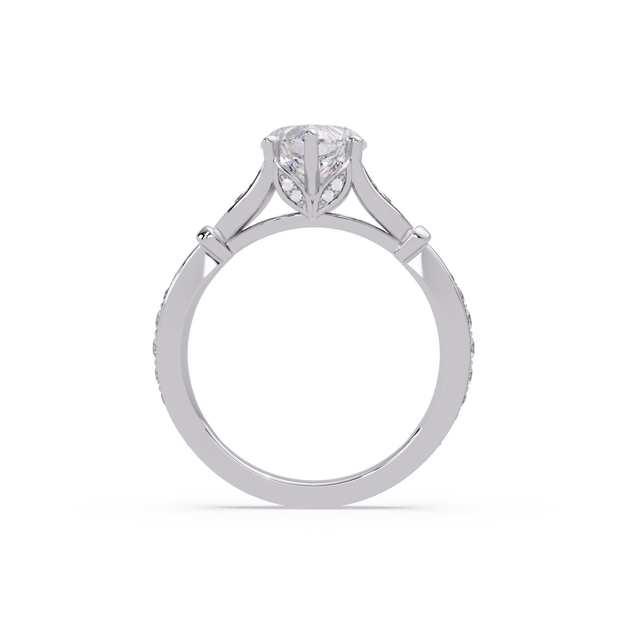 Nature Inspired Heart Diamond Engagement Ring