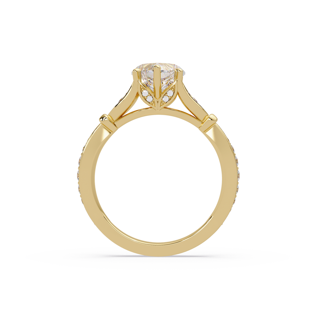 Nature Inspired Heart Diamond Engagement Ring