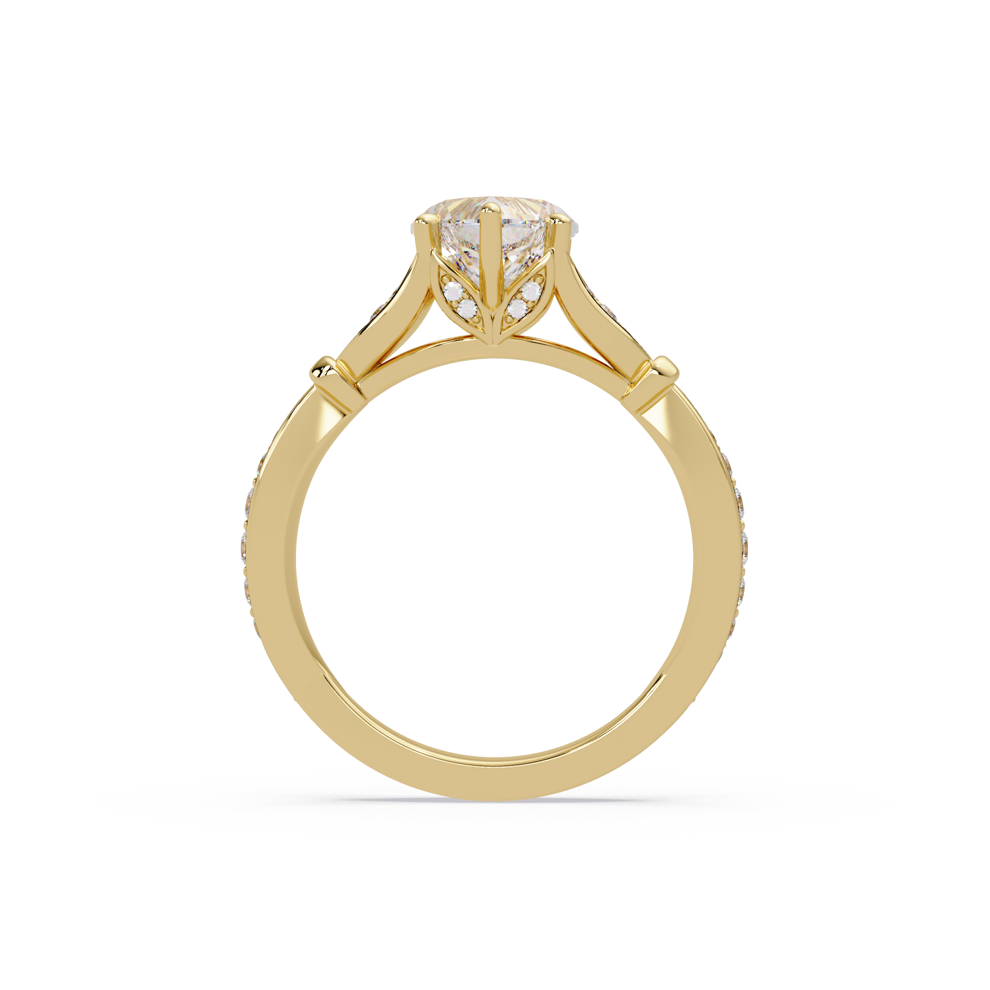 Nature Inspired Heart Diamond Engagement Ring