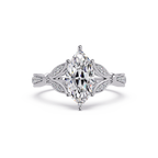 Nature Inspired Marquise Diamond Engagement Ring
