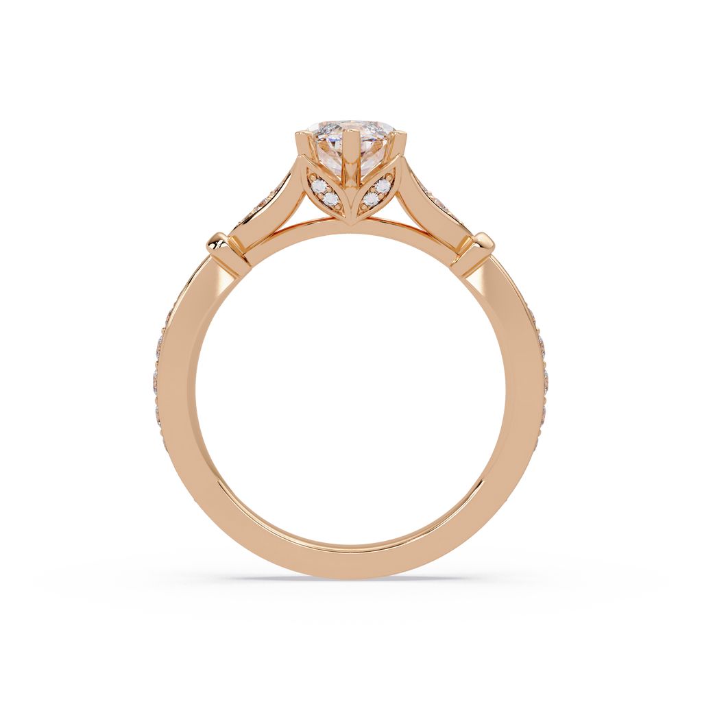 Nature Inspired Marquise Diamond Engagement Ring
