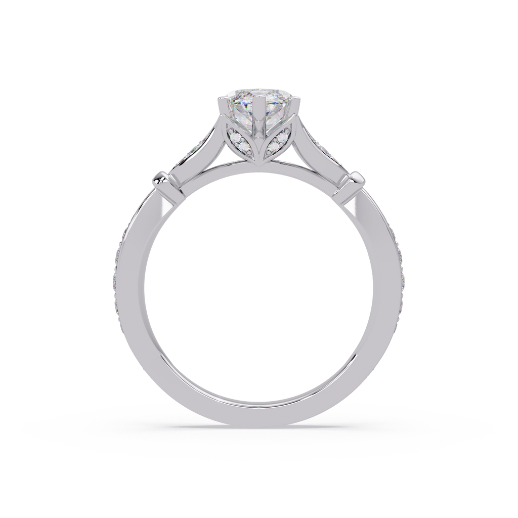 Nature Inspired Marquise Diamond Engagement Ring