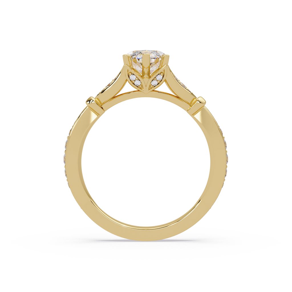 Nature Inspired Marquise Diamond Engagement Ring
