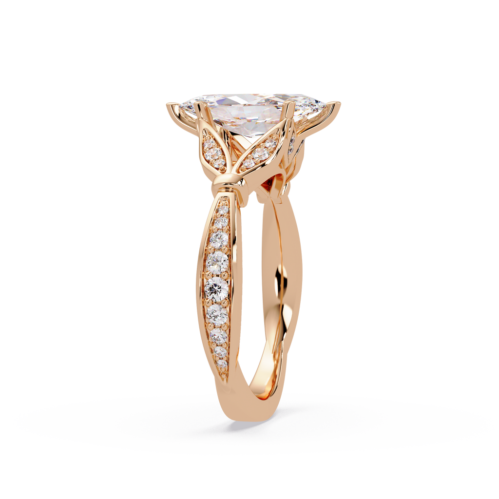 Nature Inspired Marquise Diamond Engagement Ring
