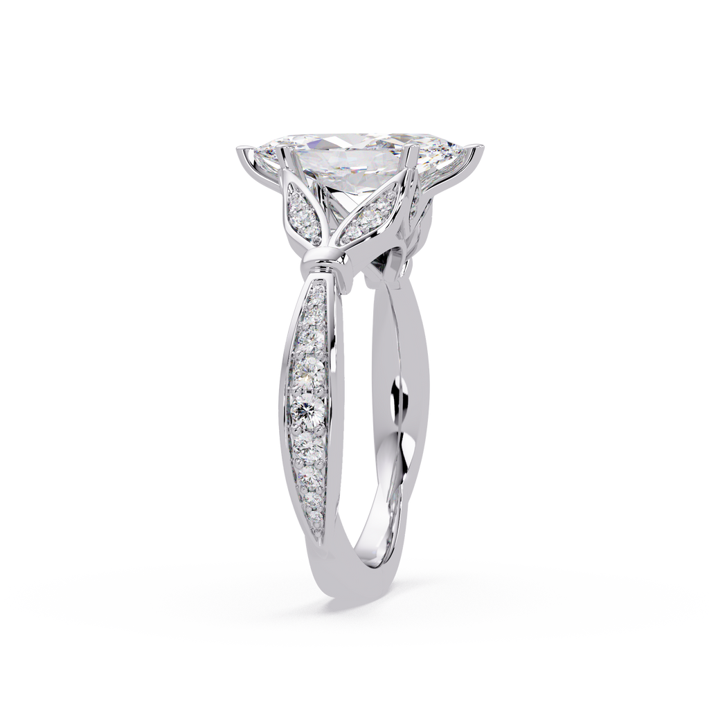 Nature Inspired Marquise Diamond Engagement Ring