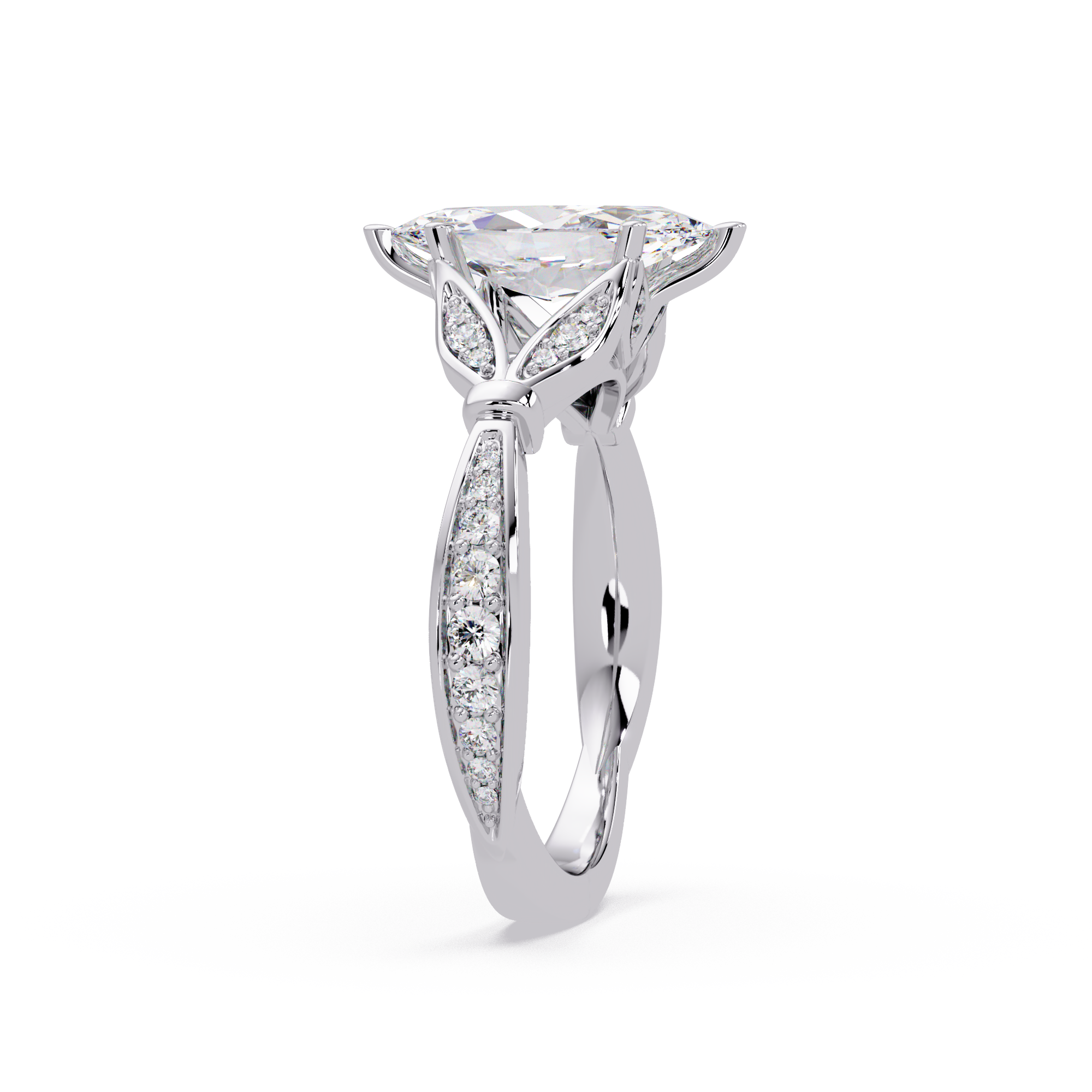 Nature Inspired Marquise Diamond Engagement Ring