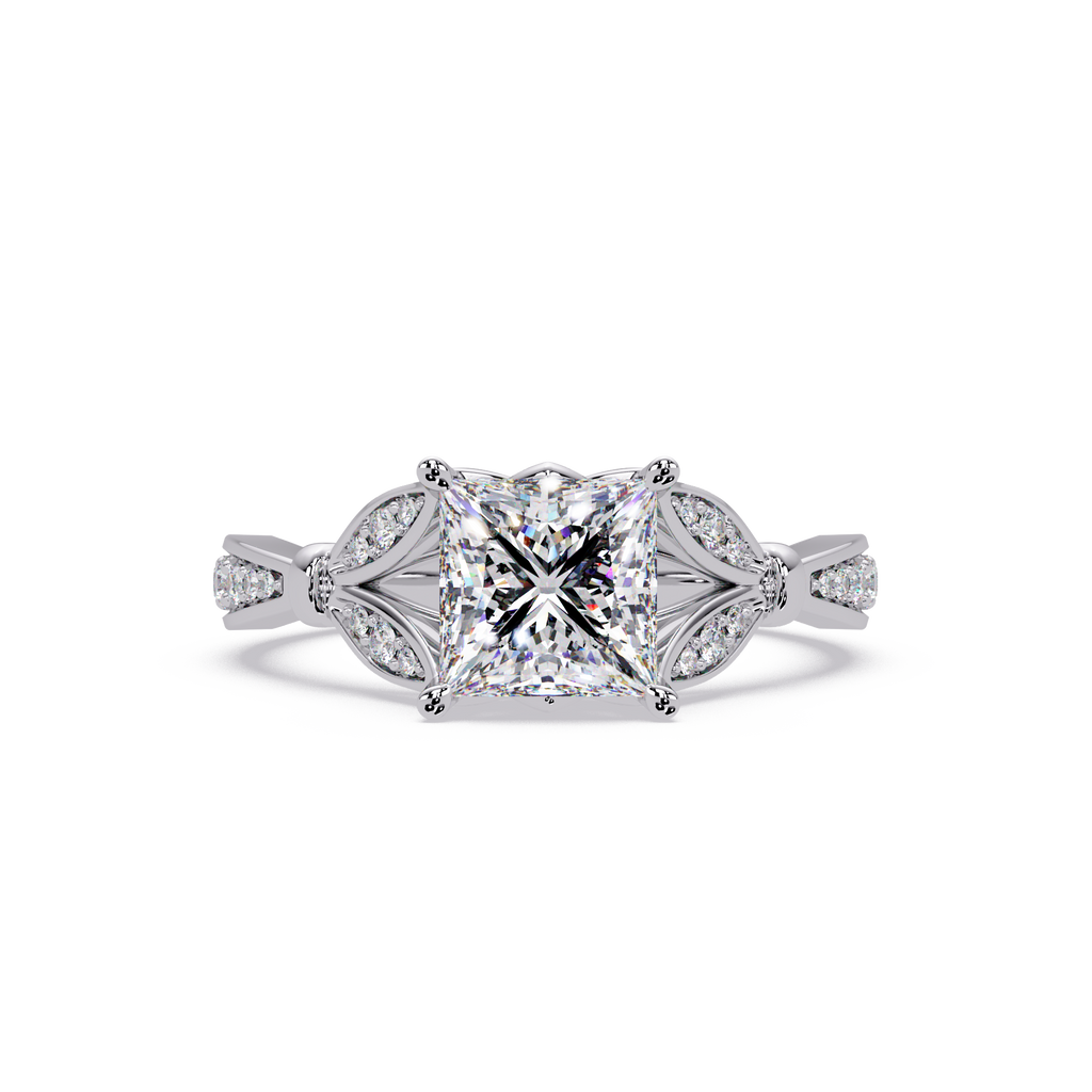 Nature-Inspired Round Diamond Engagement Ring