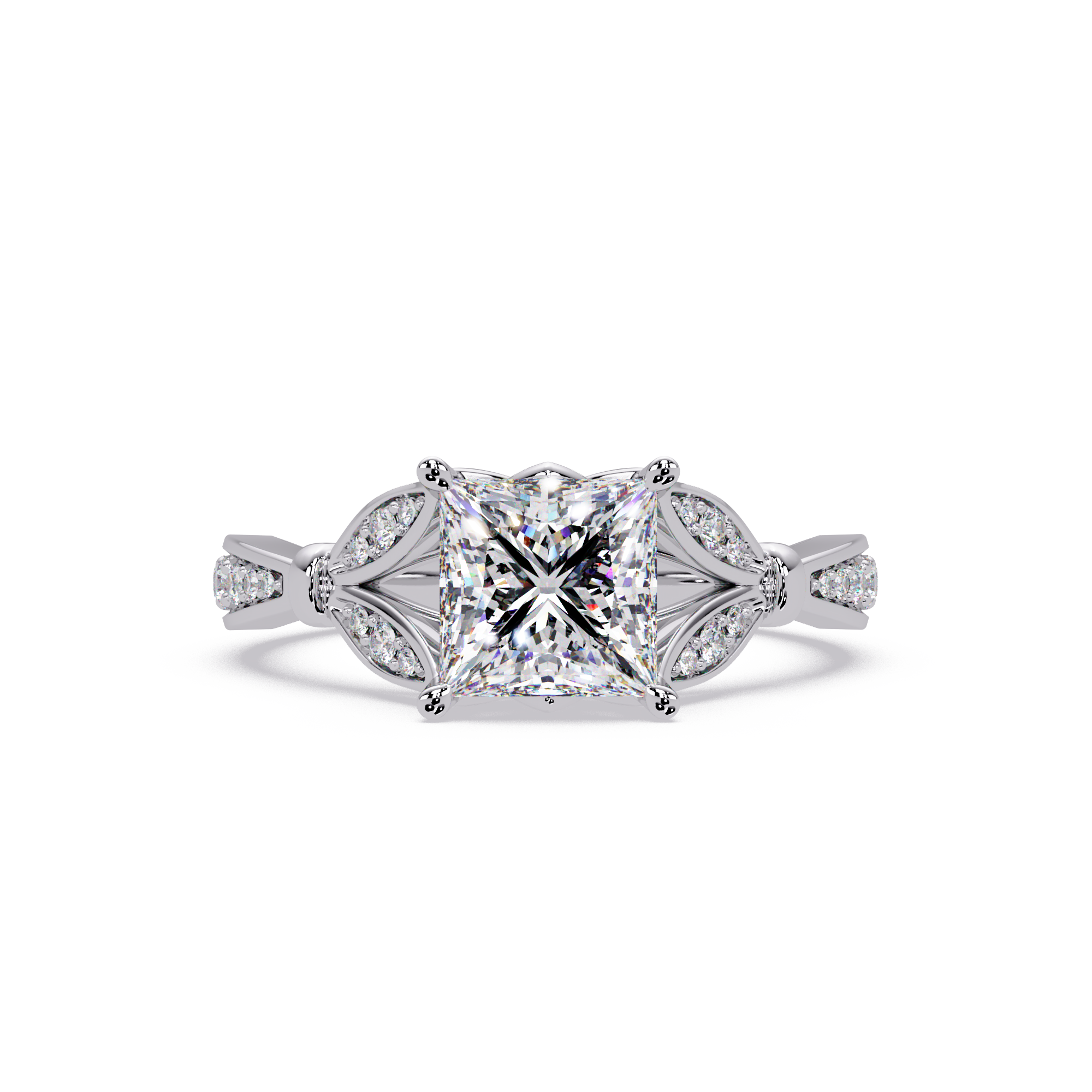 Nature-Inspired Round Diamond Engagement Ring