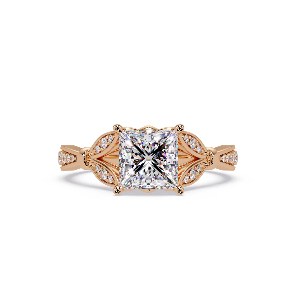 Nature-Inspired Round Diamond Engagement Ring