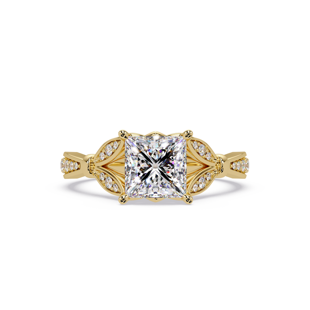 Nature-Inspired Round Diamond Engagement Ring