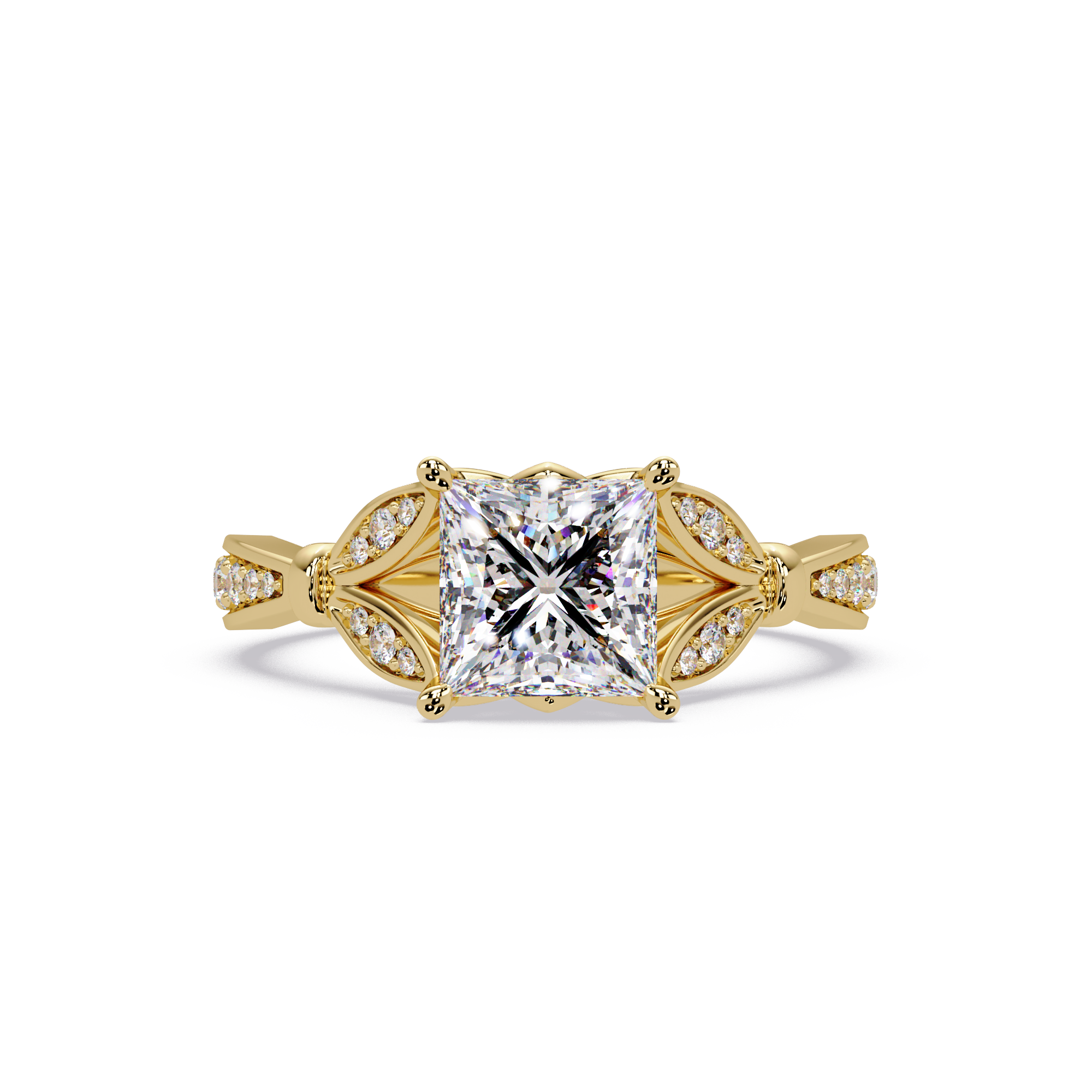 Nature-Inspired Round Diamond Engagement Ring