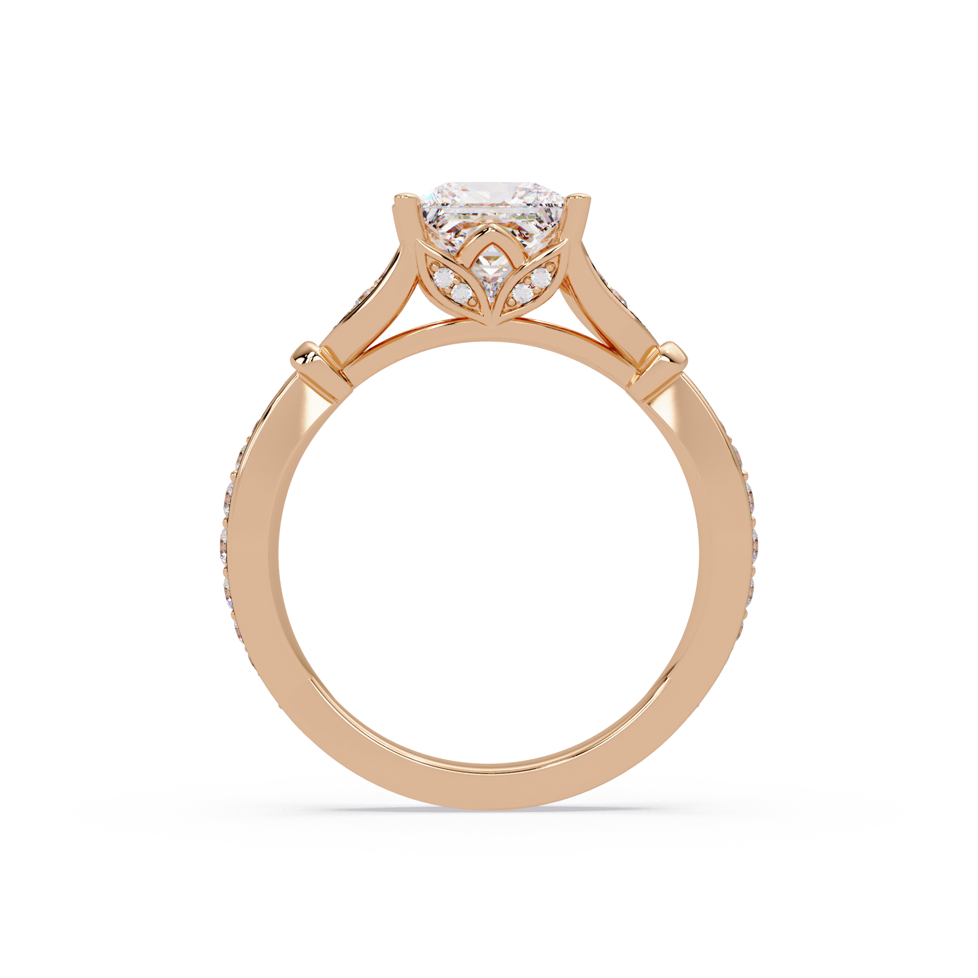 Nature-Inspired Round Diamond Engagement Ring