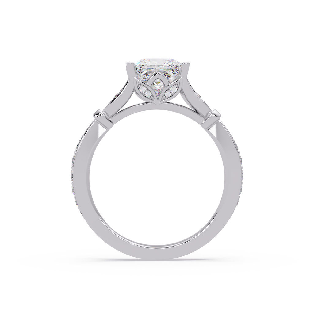 Nature-Inspired Round Diamond Engagement Ring