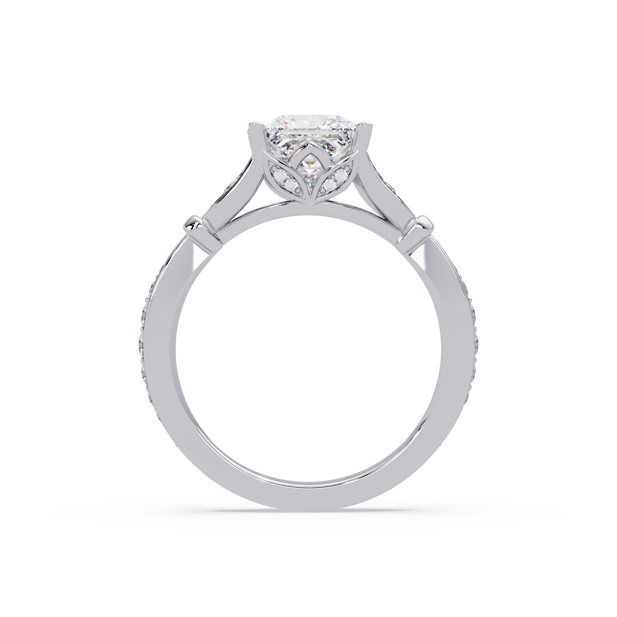 Nature-Inspired Round Diamond Engagement Ring