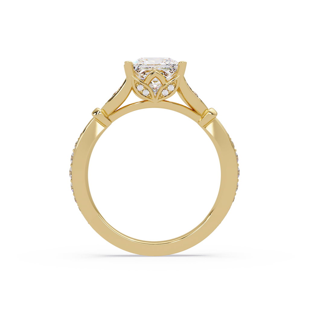 Nature-Inspired Round Diamond Engagement Ring