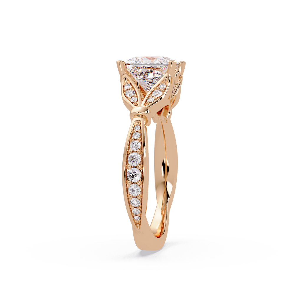 Nature-Inspired Round Diamond Engagement Ring