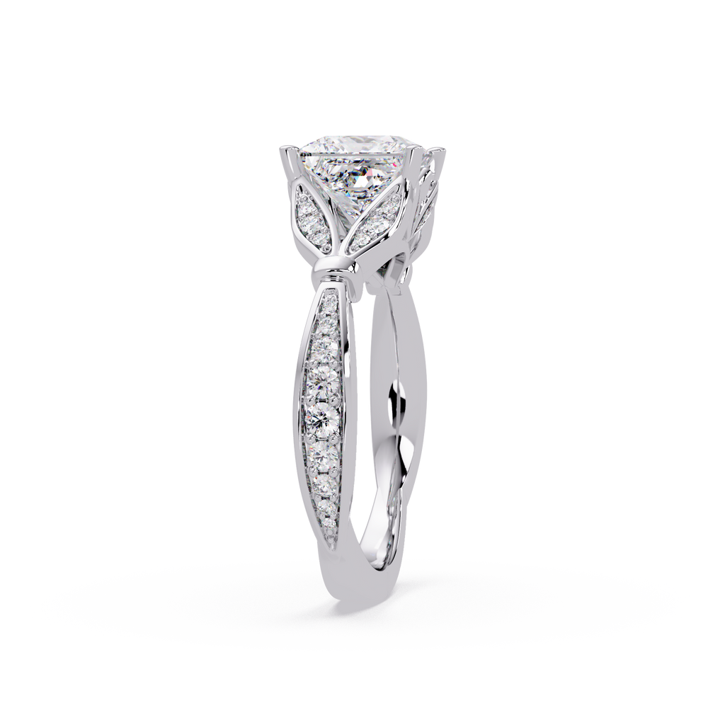 Nature-Inspired Round Diamond Engagement Ring