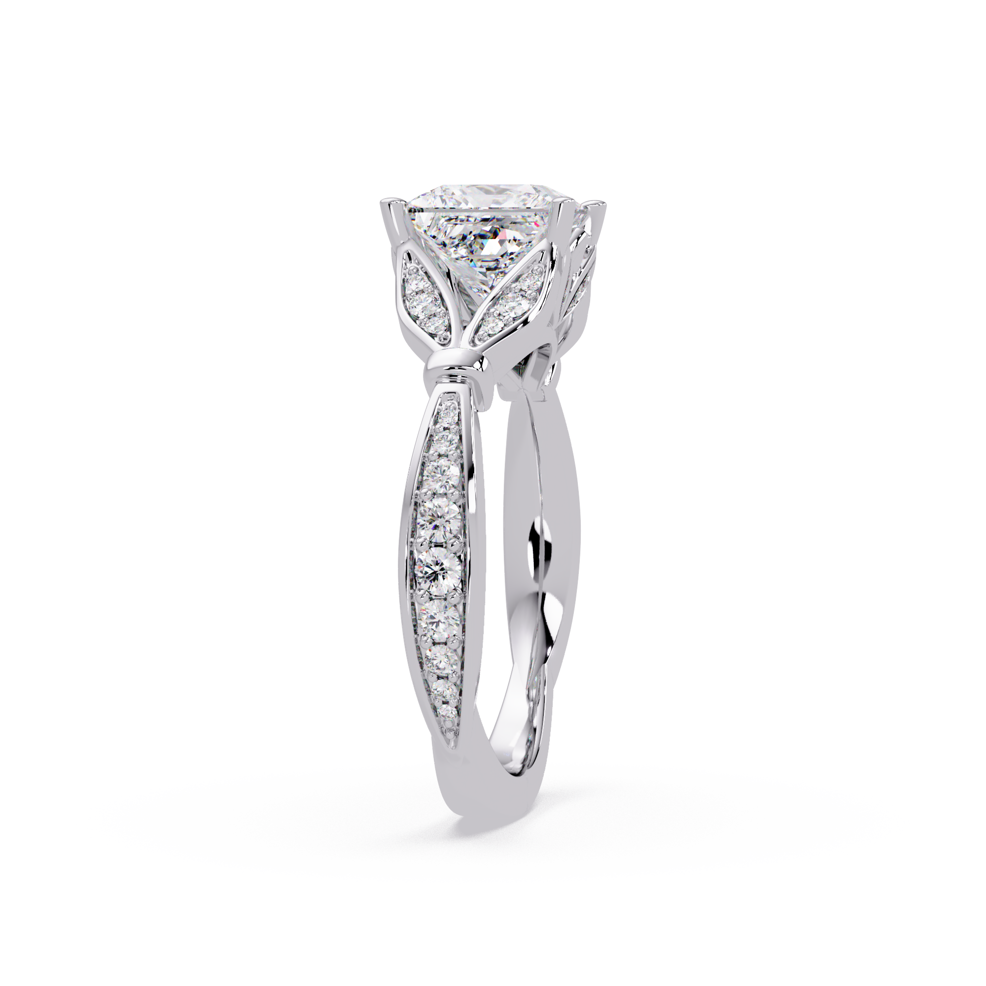 Nature-Inspired Round Diamond Engagement Ring