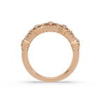 Round Cut Diamond Multi Row Statement Ring
