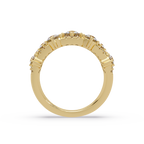 Round Cut Diamond Multi Row Statement Ring