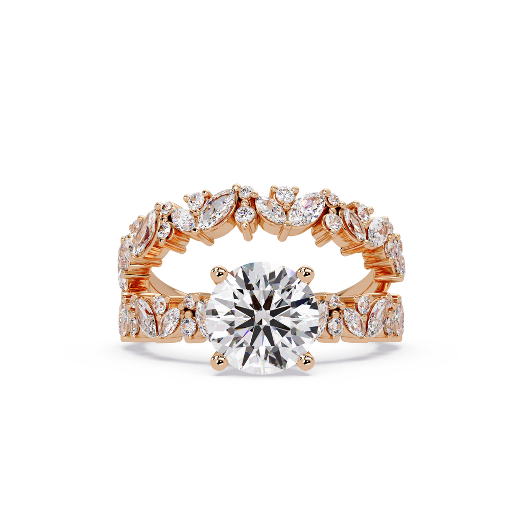 Floral Leaf Diamond Ring