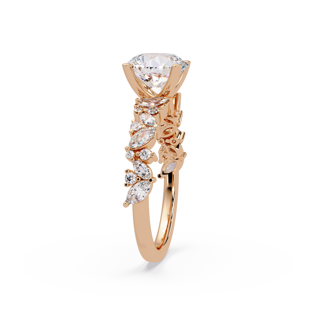 Floral Leaf Diamond Ring