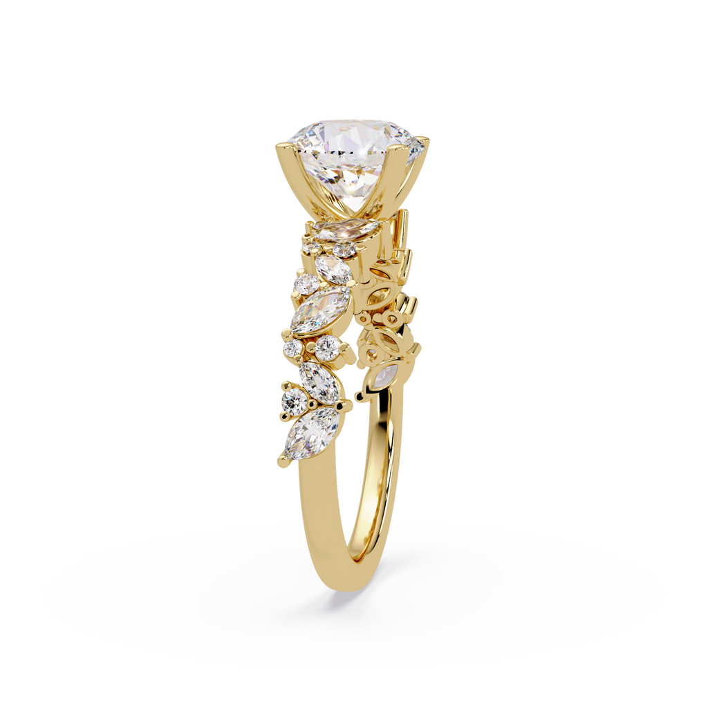 Floral Leaf Diamond Ring