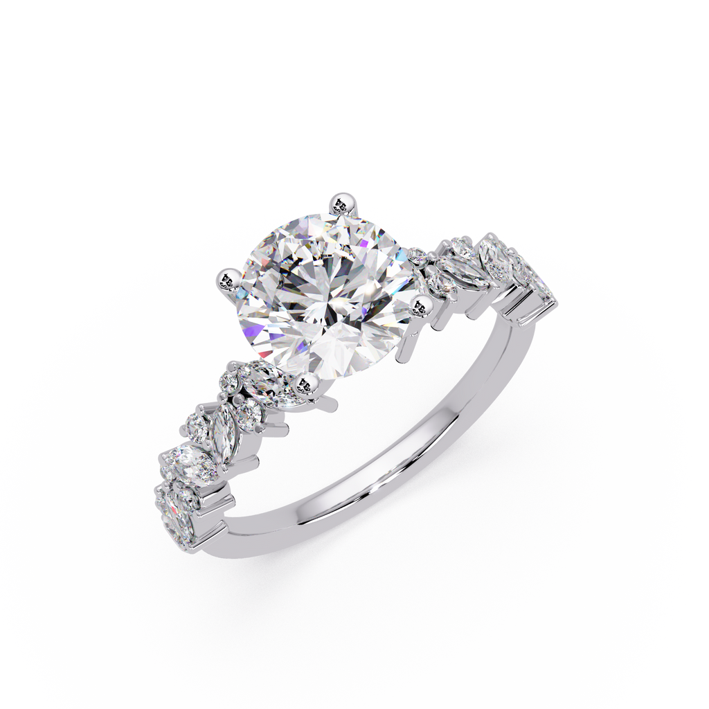 Floral Leaf Diamond Ring