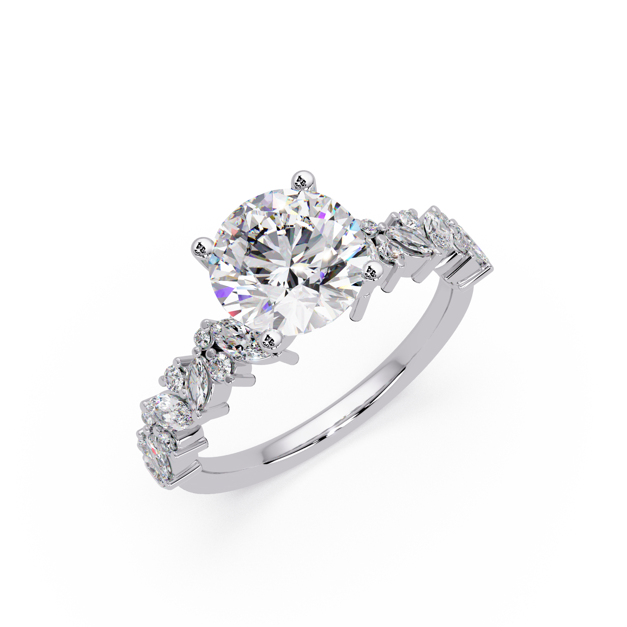 Floral Leaf Diamond Ring