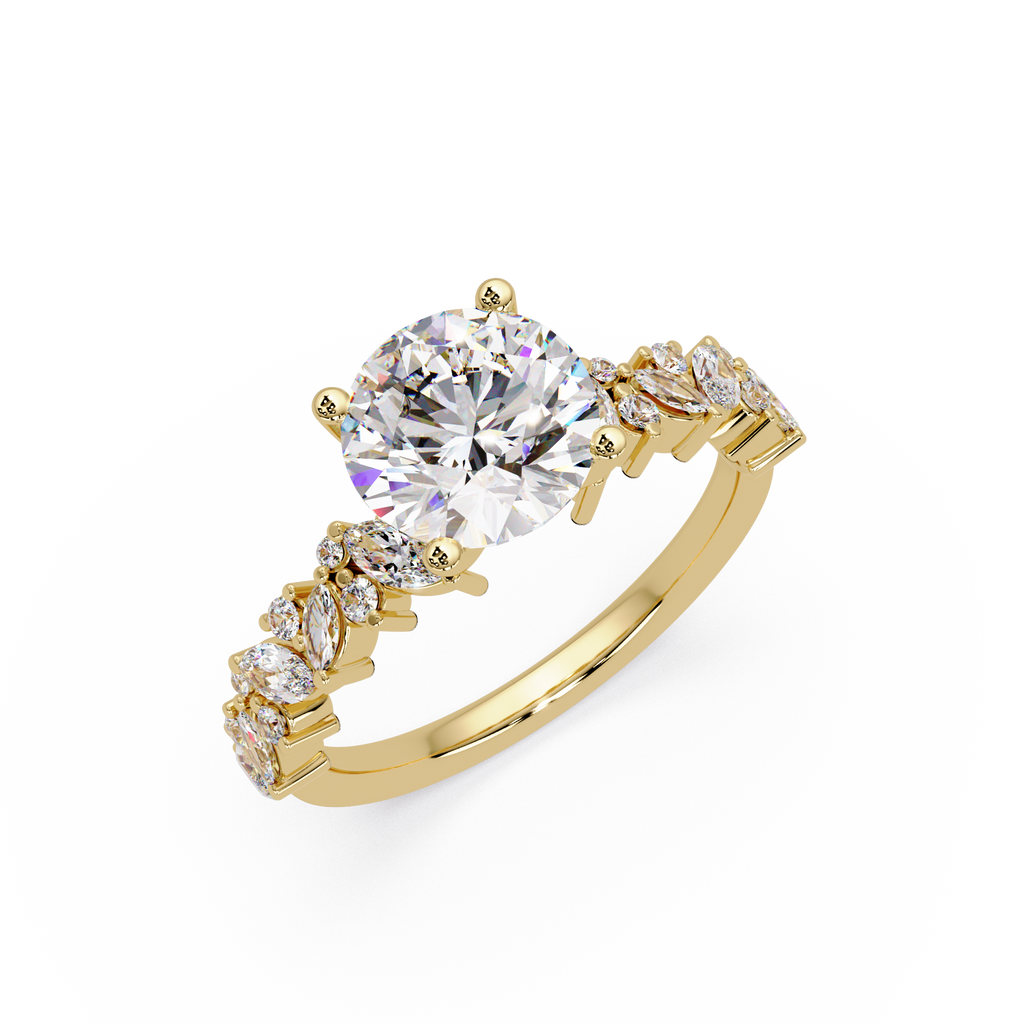 Floral Leaf Diamond Ring