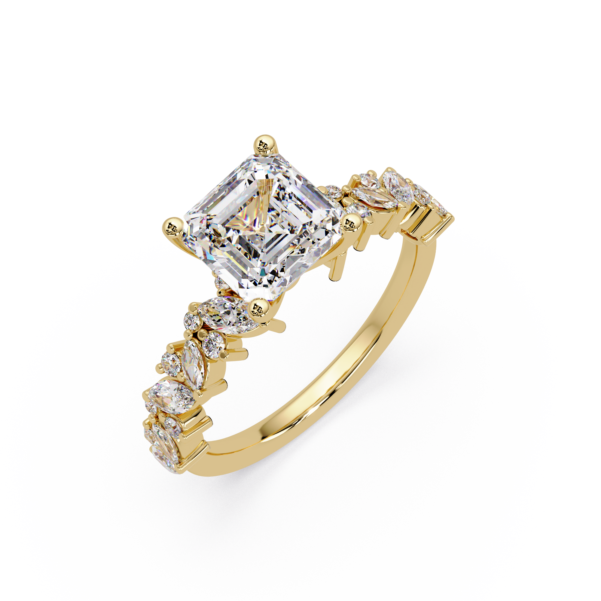 Nature Inspired Diamond Bridal Ring
