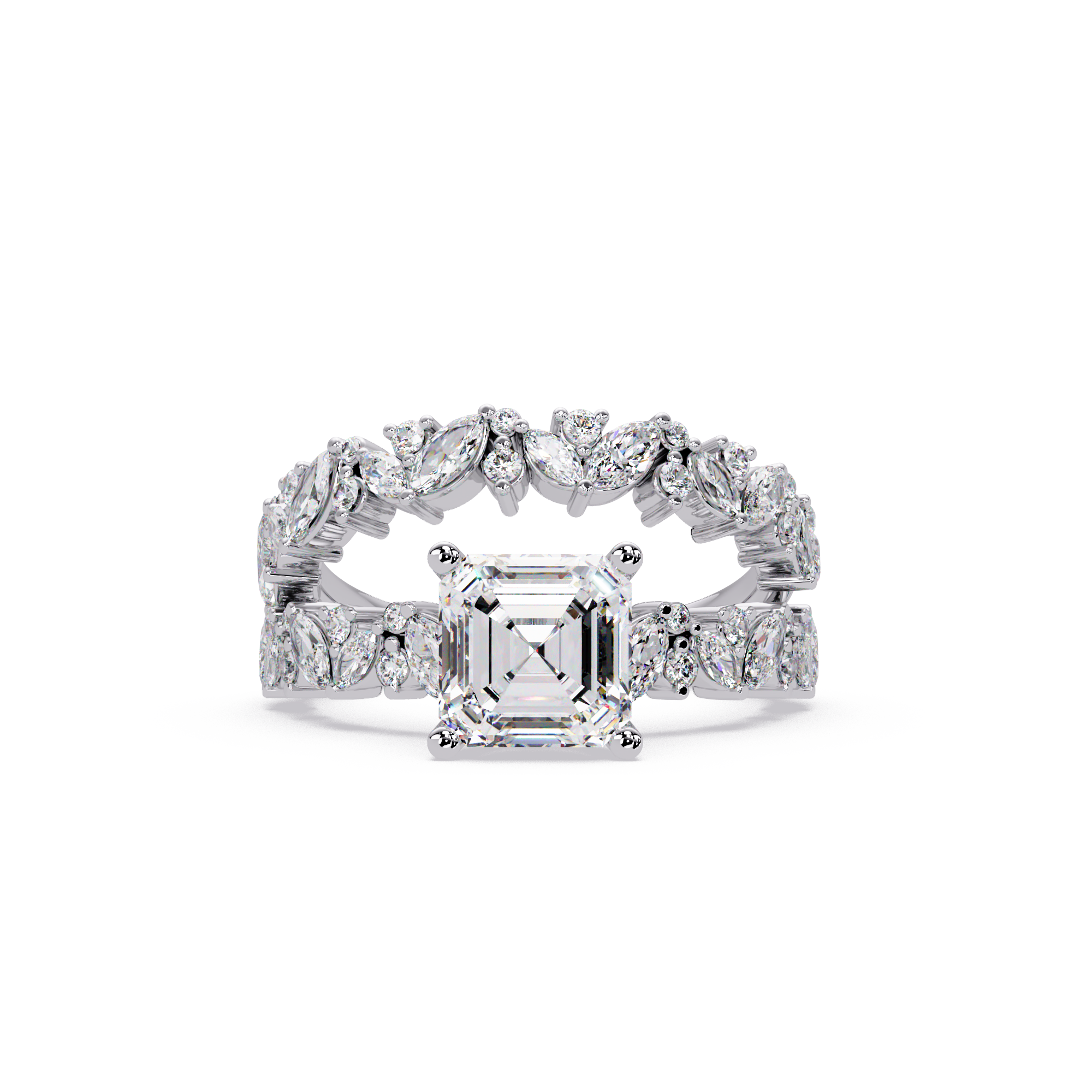 Nature Inspired Diamond Bridal Ring
